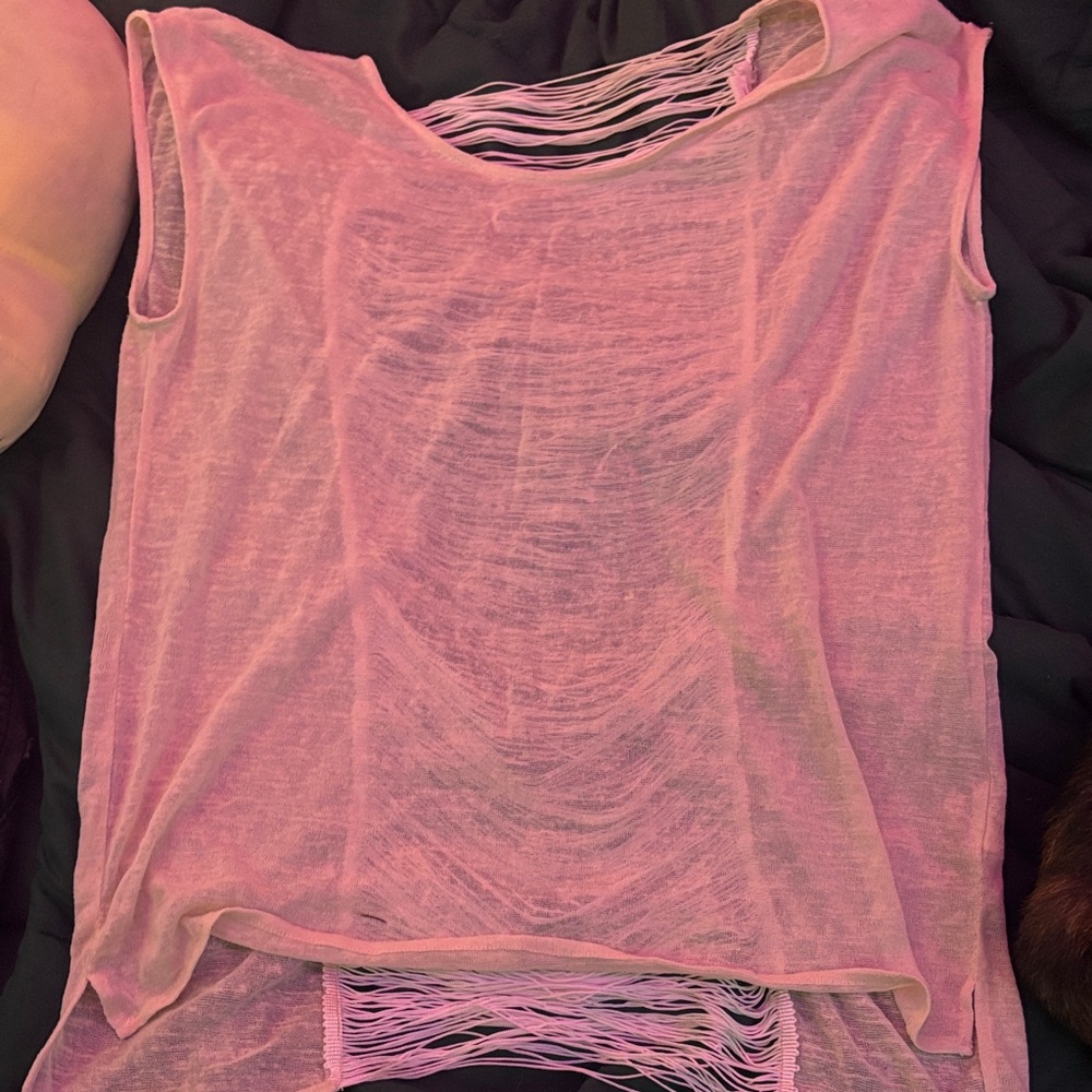 Love Riche white Distressed Tank Top